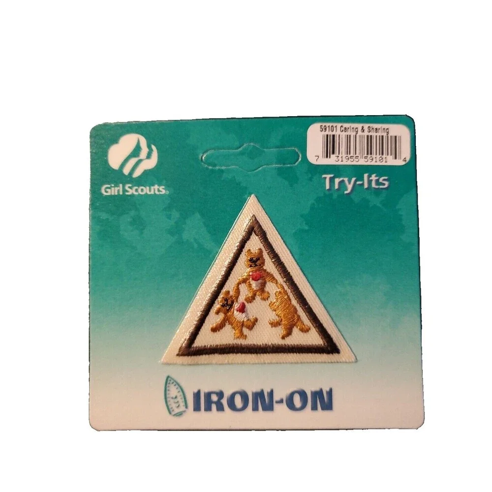 Retired Girl Scout Brownie Caring And Sharing Try-Its Badge Iron-On Patch 59101